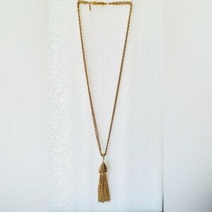 Vintage D’Orlan Gold Tone Tassle Necklace